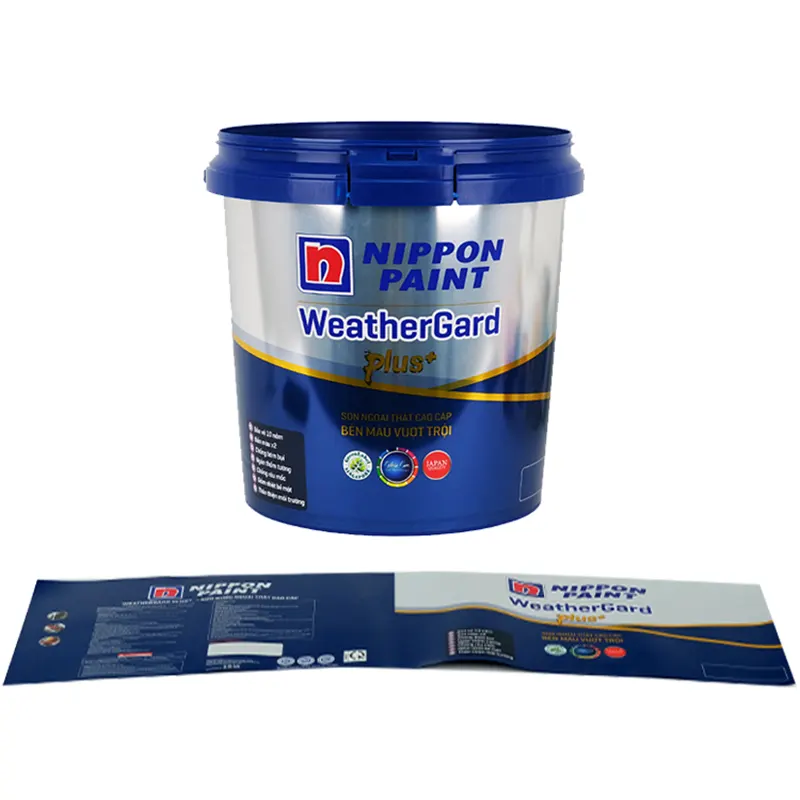 Moulage par injection d'étiquettes IML pour seau de peinture PP